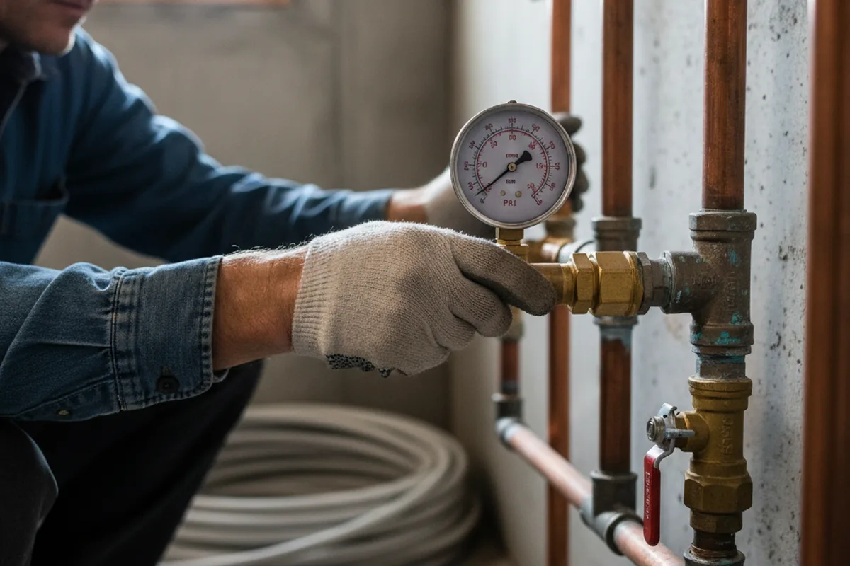 Pressure testing a repaired line during Water Line Repair in Laingsburg